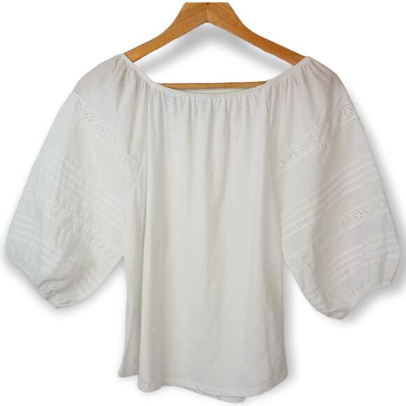 Women's DRAPER JAMES RSVP™ SZ XS Embroidered Pintuck Top - Picture 5 of 8